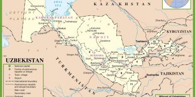 Карту Узбекистана политические 